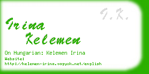 irina kelemen business card